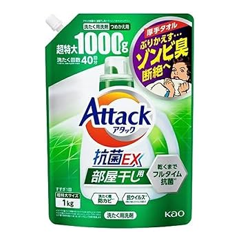 Amazon | 花王 アタック抗菌EX部屋干し用 詰替 大 1000g